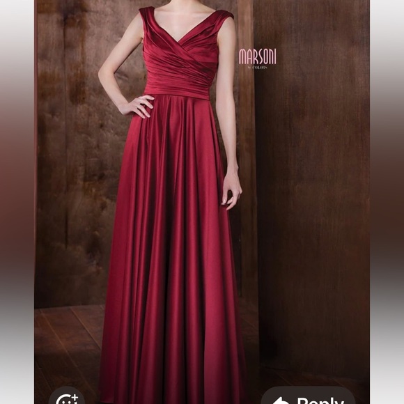 Marsoni Dresses & Skirts - NWT Marsoni By Colors Satin Crepe Dress In Wine Color Size 16. ( M198 )